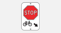 Stop sign for bicycle path
