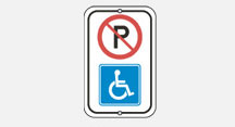 Handicap - No Parking sign