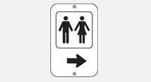 Sign for washroom directions