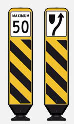 Speed limit warning road sign avoir obstacle