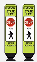 State law stop for pedestrians within crosswalk panel